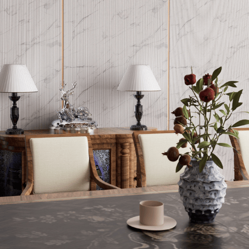 Louver panel application in a luxury interior